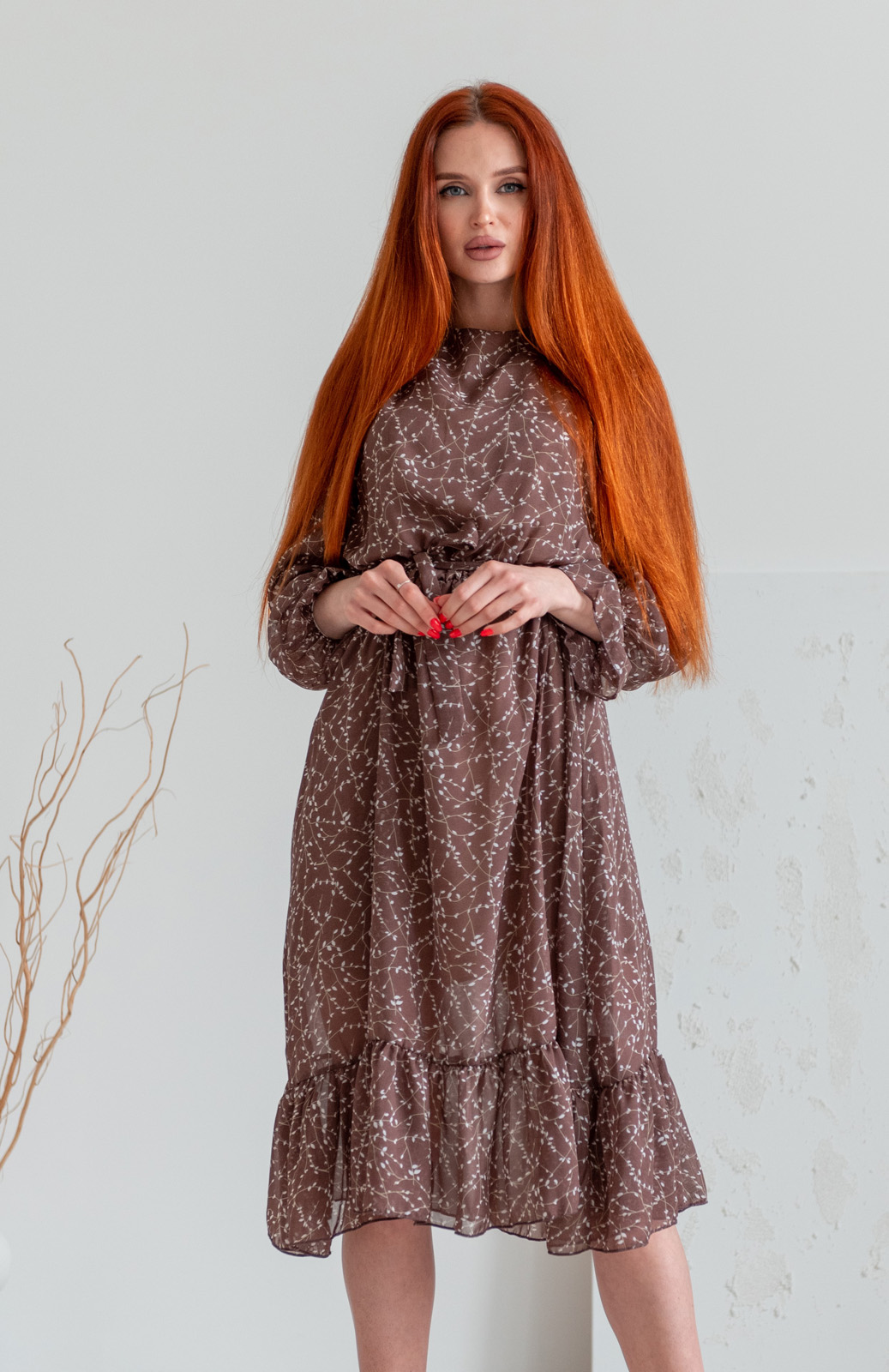 

Платье деми Wear me женское легкое с v образным вырезом на спине XS Коричневый 1w/19/37