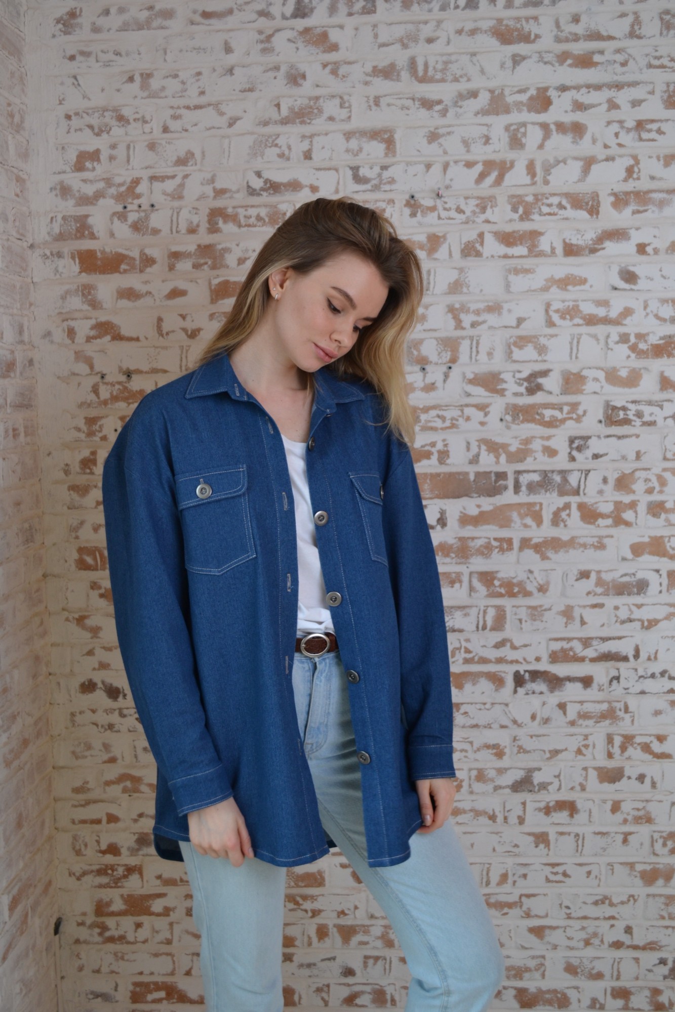 

Рубашка Capslook Джинс  Blue, Рубашка Capslook Джинс One Size Blue