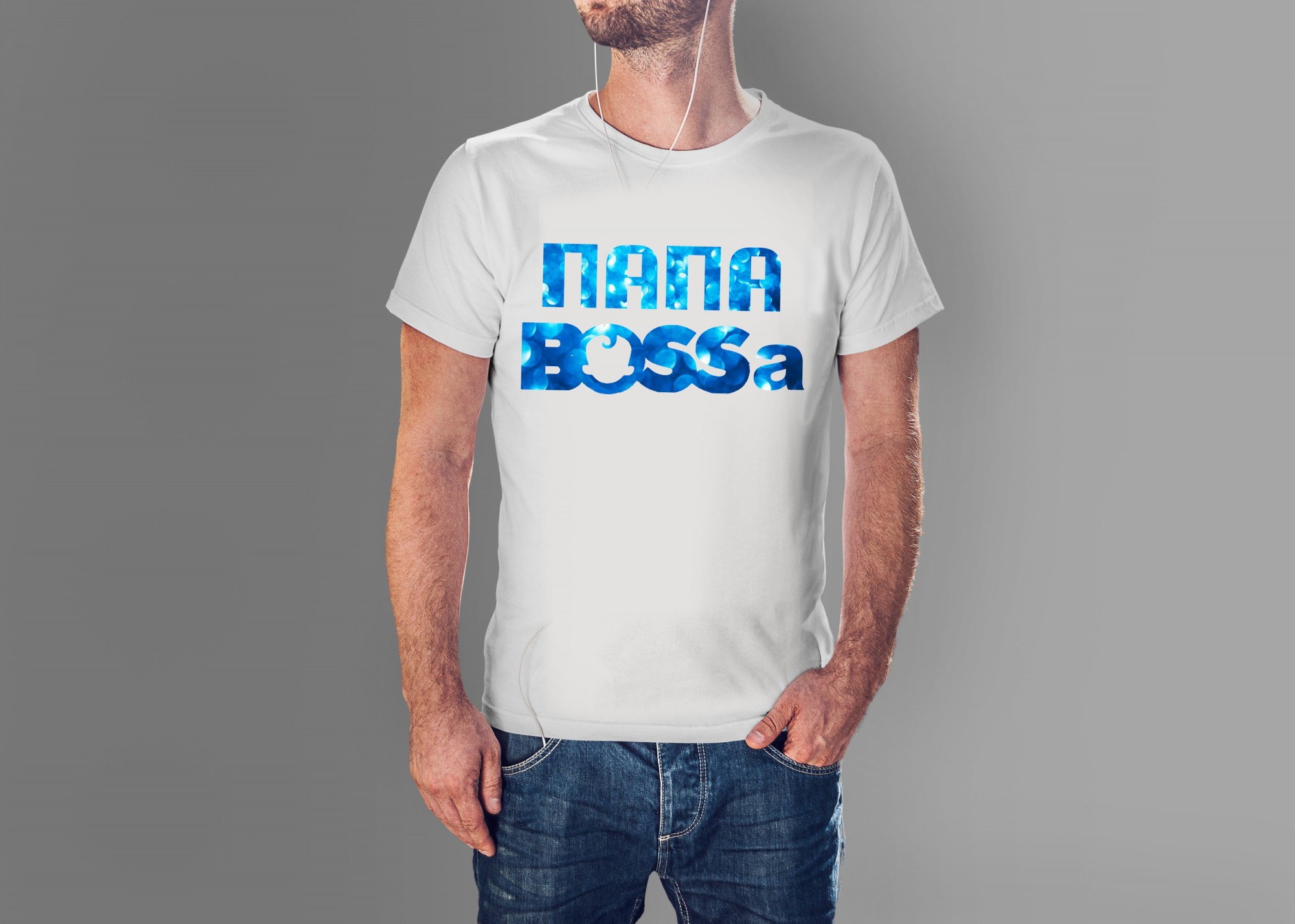 

Футболка Just Print It Папа Bossa, , біла, Футболка Just Print It Папа Bossa, XL, біла