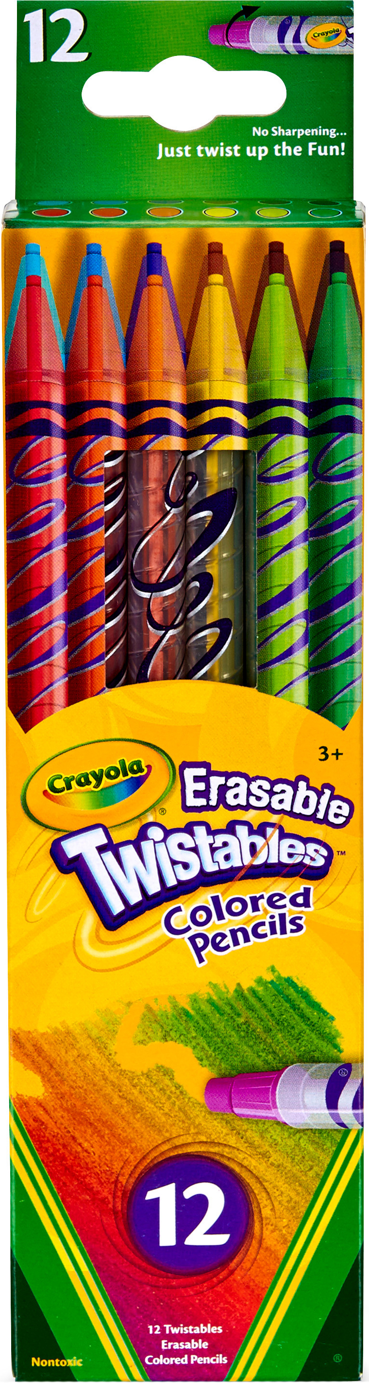 

Набор карандашей двусторонних Crayola Твист с ластиком 12 шт (256360.024) (0071662027582)