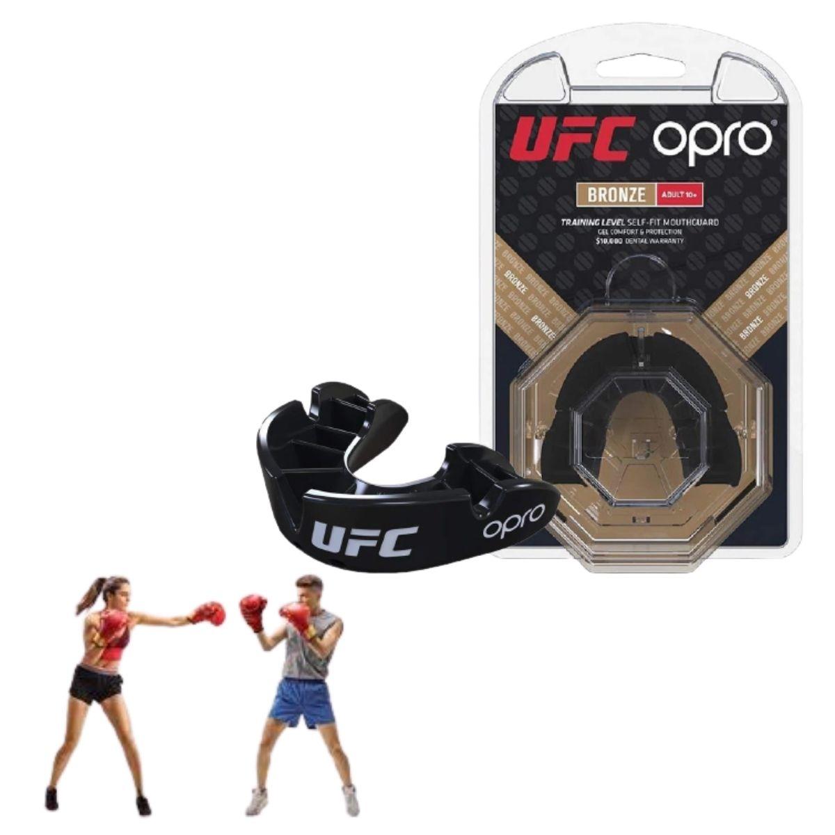 

Капа боксерская одночелюстная Opro Bronze Ufc Hologram Black взрослая для защиты зубов