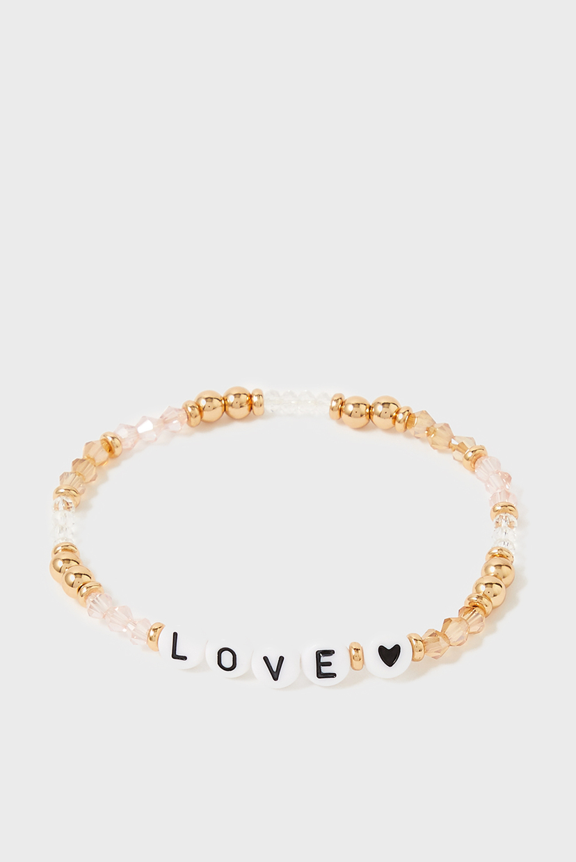 

Женский золотистый браслет LOVE STRETCH BRACELE Accessorize OS 184096