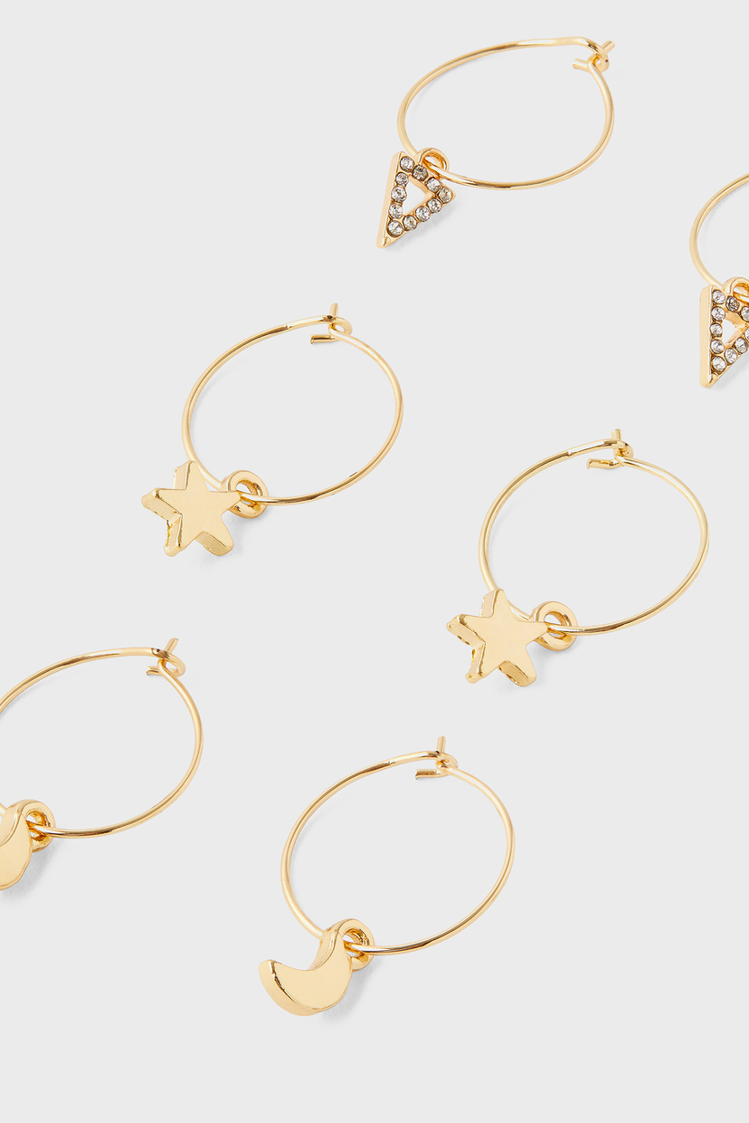 

Женские золотистые серьги CELESTIAL HOOPS (3 пары) Accessorize OS 181848