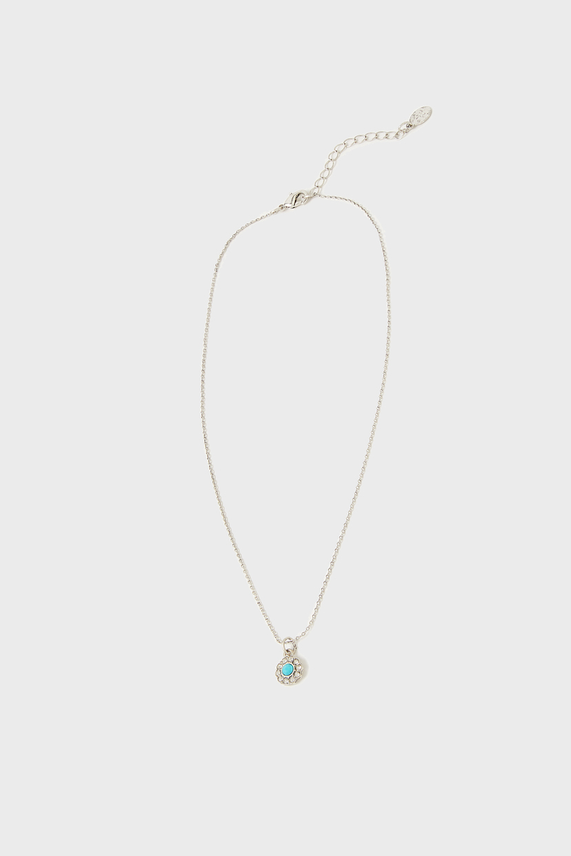 

Женское серебристое ожерелье TURQ CRYSTAL PENDANT Accessorize OS 182825