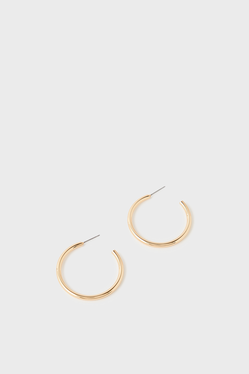 

Женские золотистые серьги MEDIUM TUBE HOOP Accessorize OS 181795