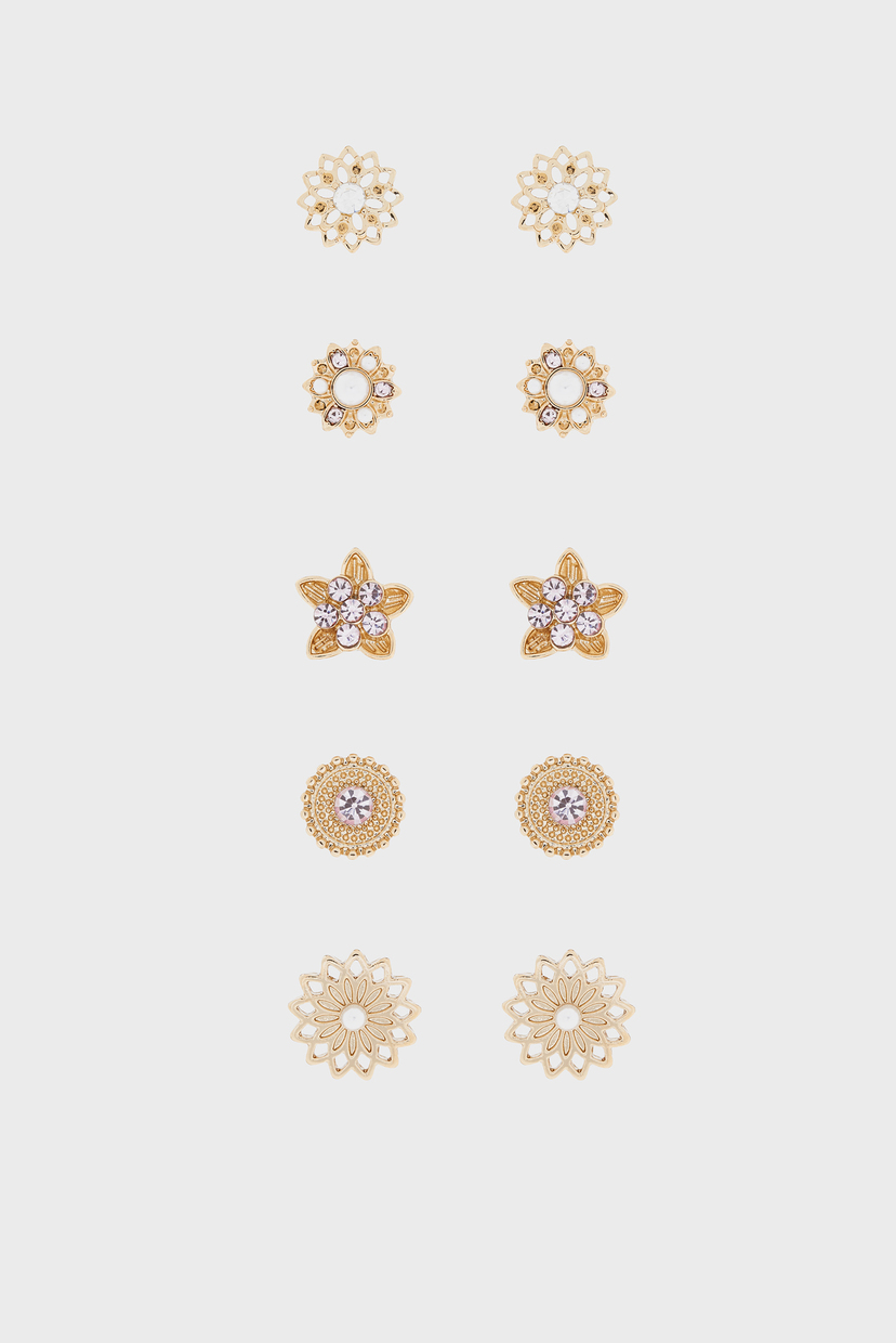 

Женские золотистые серьги (5 пар) FEMININE CHIC ST Accessorize OS 884854