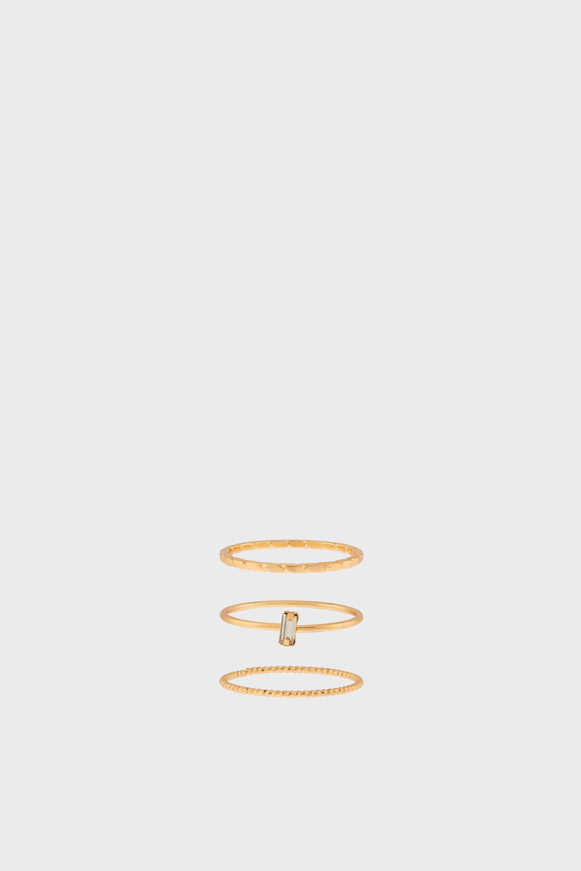 

Женские золотистые кольца (3 шт) Accessorize S 994076