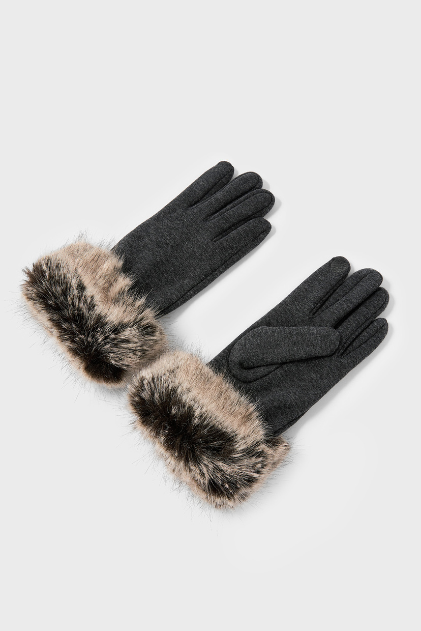 

Женские серые перчатки FAUX FUR CUFF TOUCH Accessorize S/M 992048