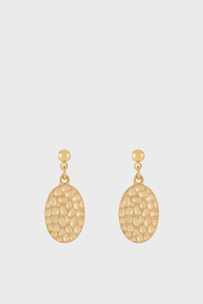 

Женские золотистые серьги BEATEN OVAL MINI STU Accessorize OS 781734