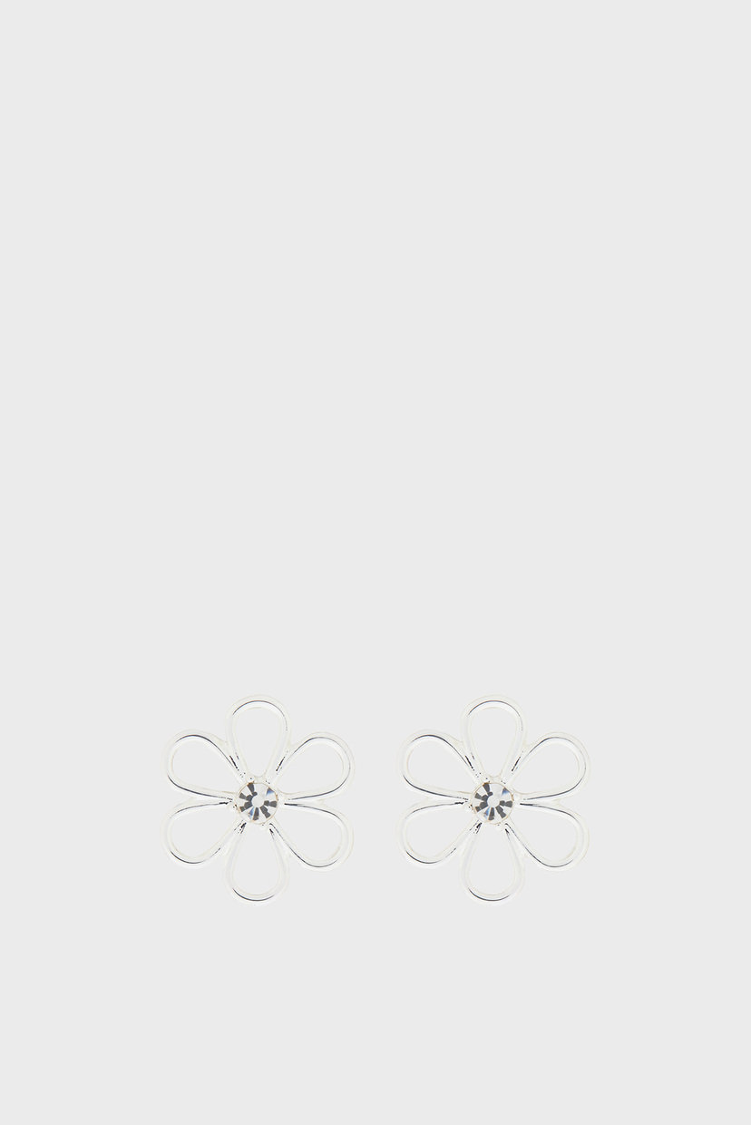 

Женские серебристые серьги NEW WIRE FLOWER STUD Accessorize OS 881843