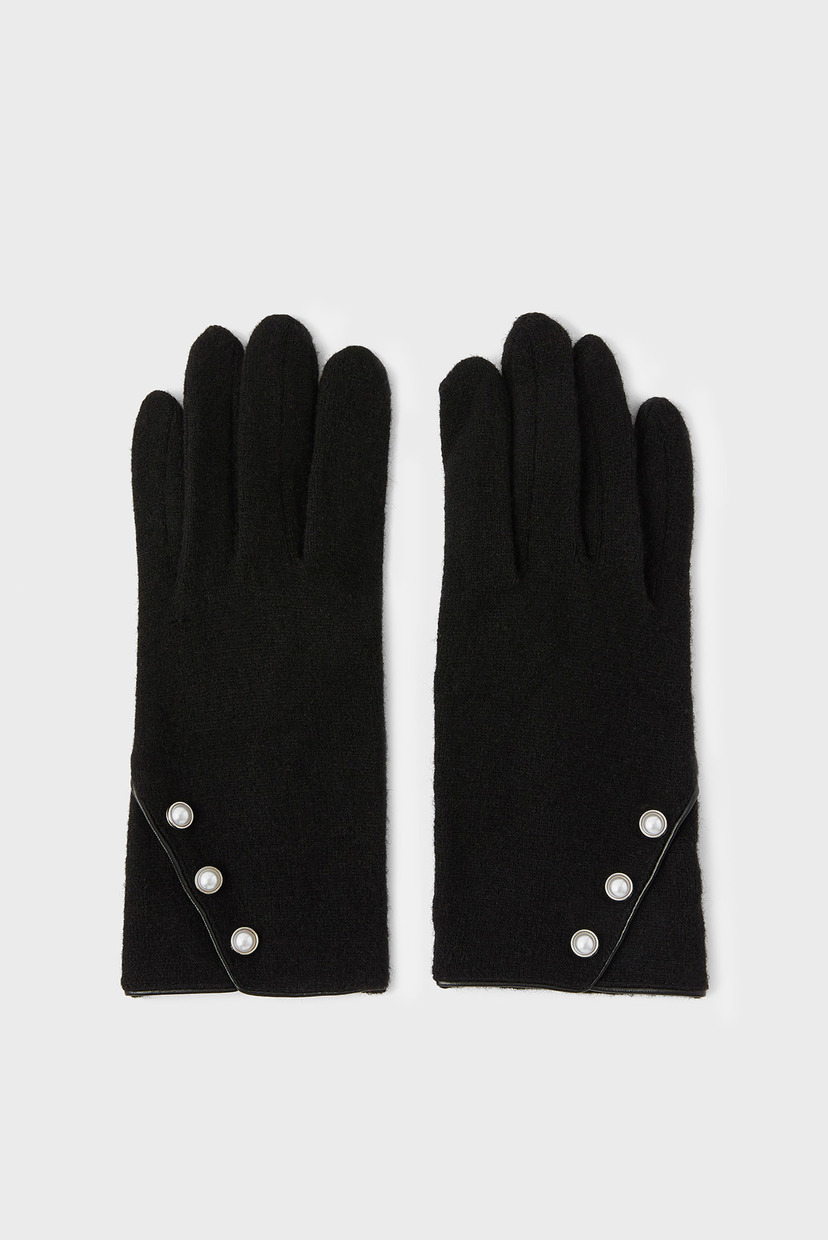 

Женские черные перчатки WOOL GLOVES WITH PEA Accessorize S/M 992024