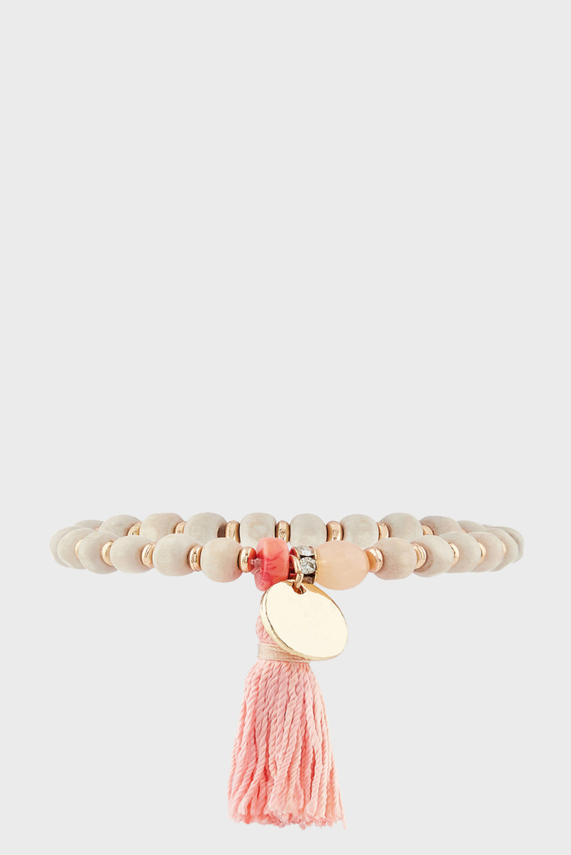 

Женский розовый браслет BEADED TASSEL Accessorize OS 684387