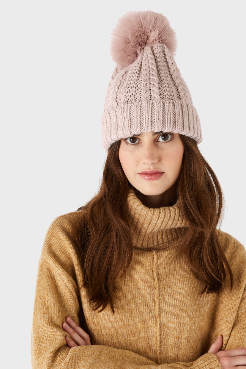 

Женская пудровая шапка LUXE POM BEANIE Accessorize OS 991065