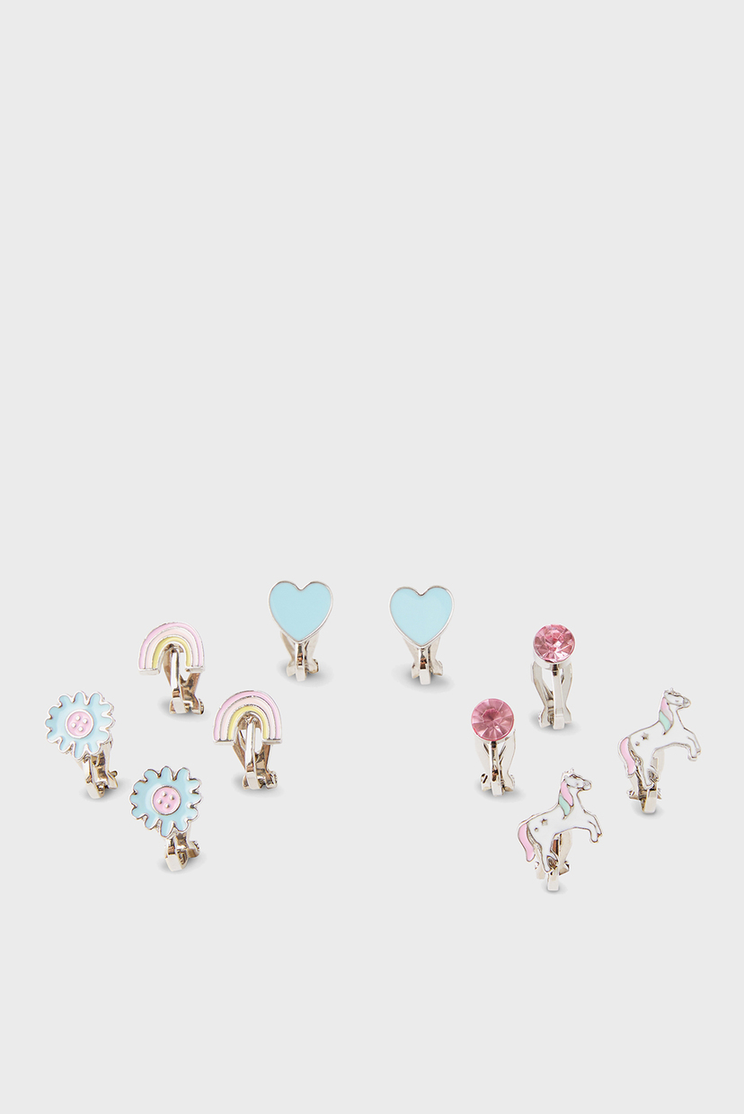 

Детские серебристые клипсы (5 пар) UNICORN CLIP ON Accessorize OS 183010