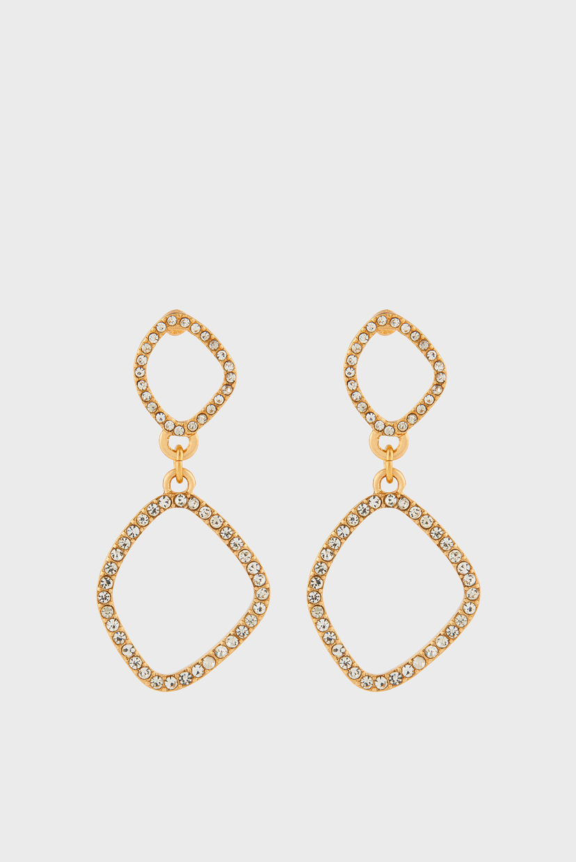 

Женские золотистые серьги PAVE ORGANIC OVAL DR Accessorize OS 785974