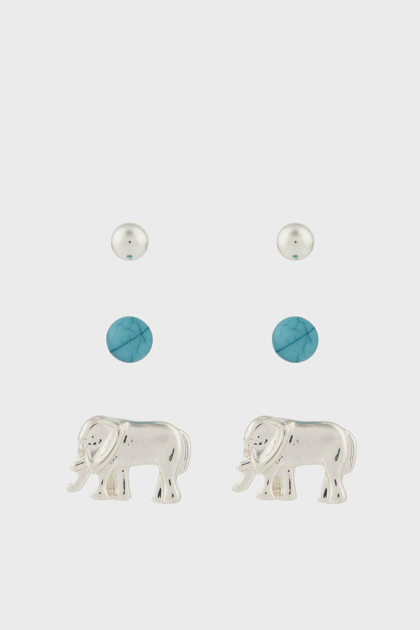

Женские серебристые серьги ELEPHANT STUD SE (3 пары) Accessorize OS 784967