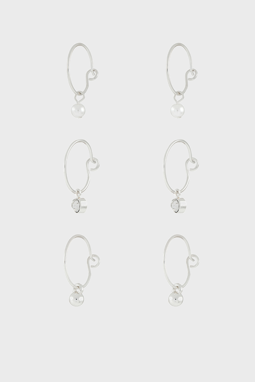 

Женские серебристые серьги SIMPLE HOOP SET (3 пары) Accessorize OS 684961