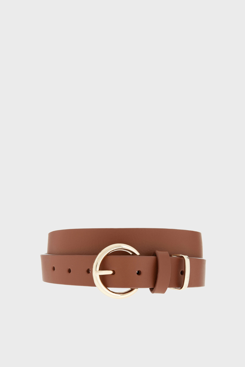 

Женский коричневый кожаный ремень ROUND BUCKLE LEATHER Accessorize S 895902