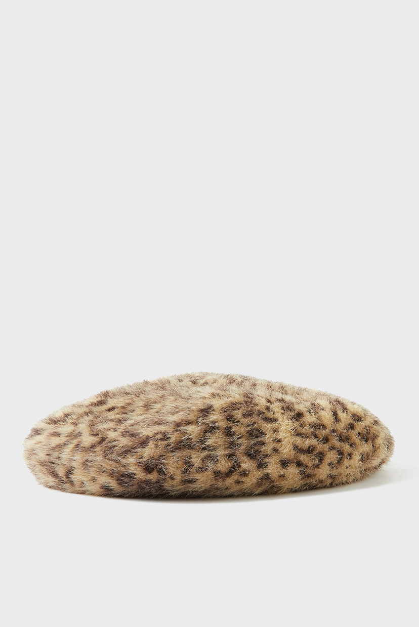 

Женский бежевый берет LEOPARD FLUFFY BERET Accessorize OS 991077