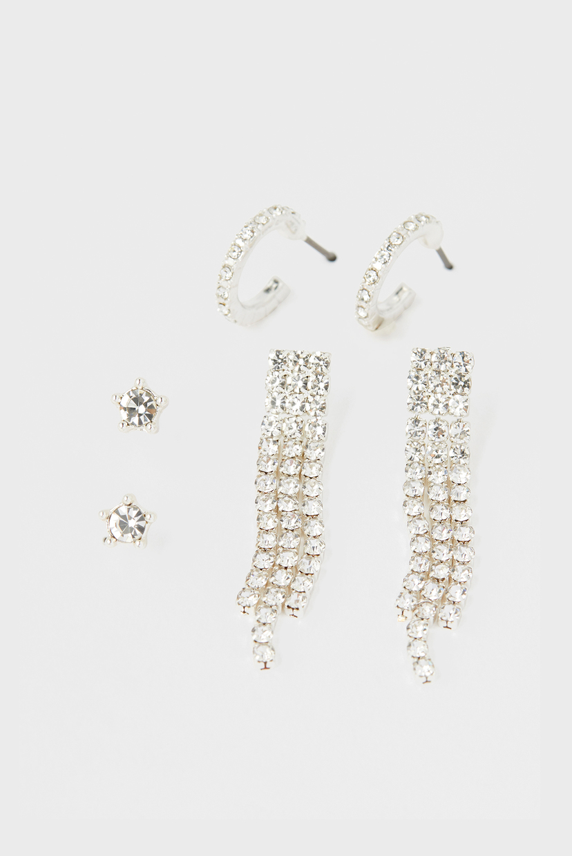

Женские серебристые серьги (3 пары) BESTIES EARRING Accessorize OS 181776