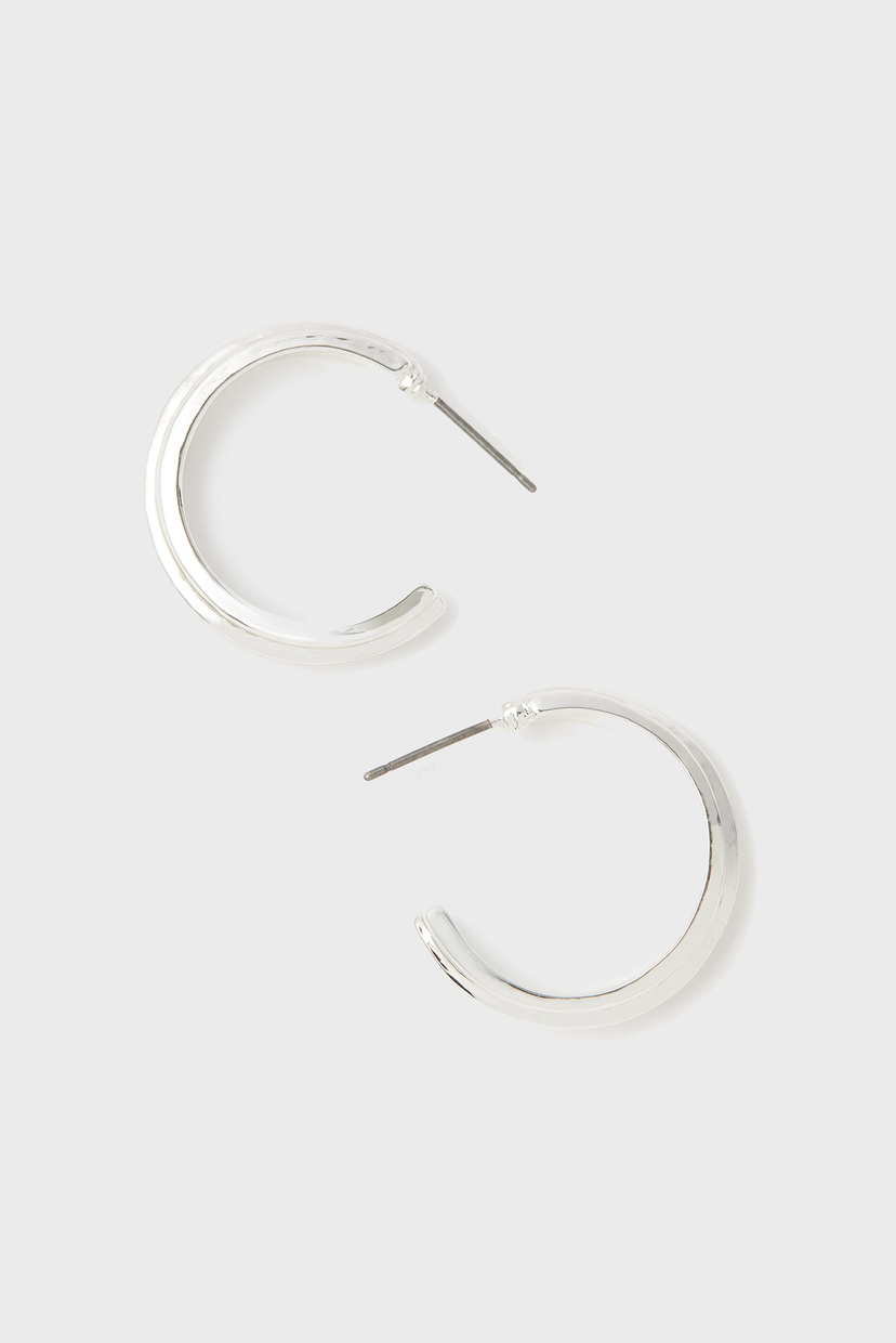 

Женские серебристые серьги DFG LINE INDENT HOOP Accessorize OS 181863