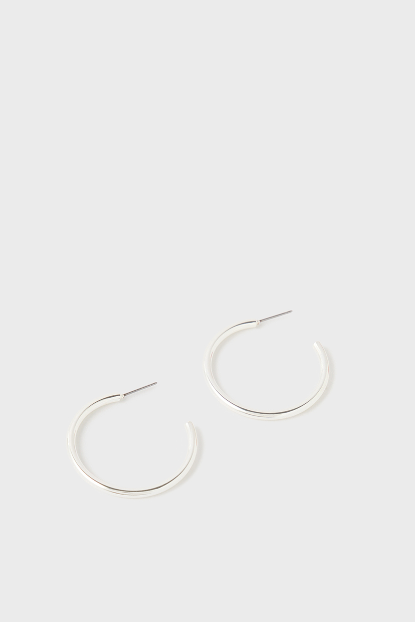 

Женские серебристые серьги MEDIUM TUBE HOOP Accessorize OS 181794