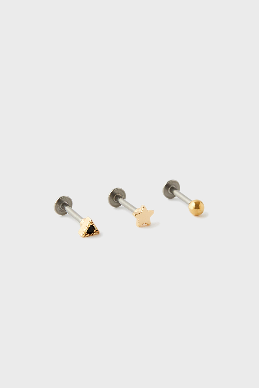 

Женские золотистые серьги-пирсинг (3 шт) SS TRIANGLE & ST Accessorize OS 181930