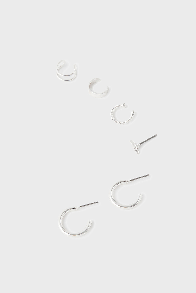 

Женские серебристые серьги (3 пары) SIMPLE EAR CUFF PACK Accessorize OS 181965