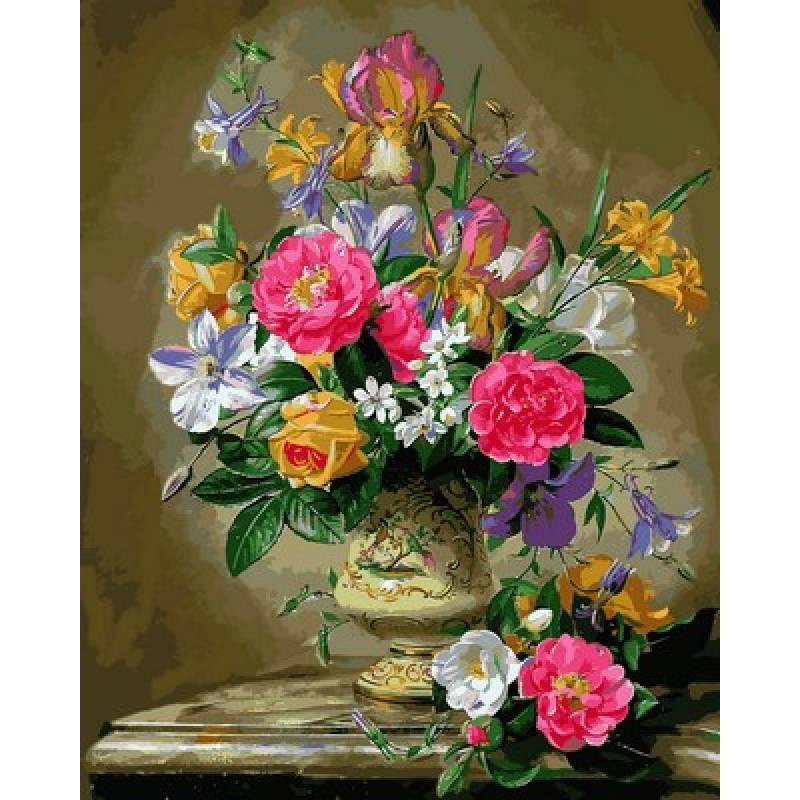 

Картина по номерам Mariposa Пионы и ирисы в керамической вазе 40 х 50 см (Q2168)