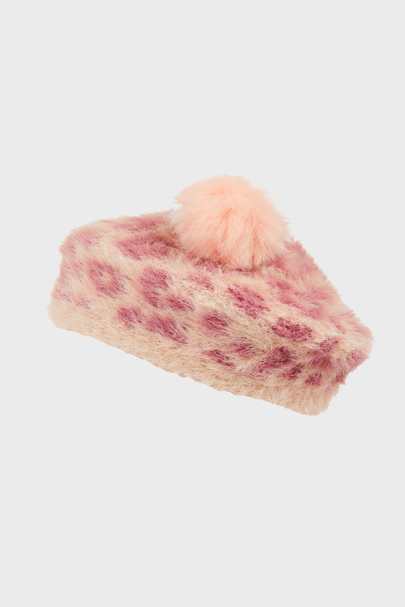 

Детский розовый берет ANIMAL PRINT BERET Accessorize 7-12 783171