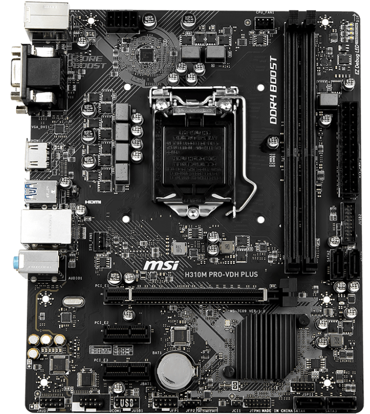 

Материнська плата MSI H310M Pro-VDH Plus (s1151, Intel H310) mATX (6442934)