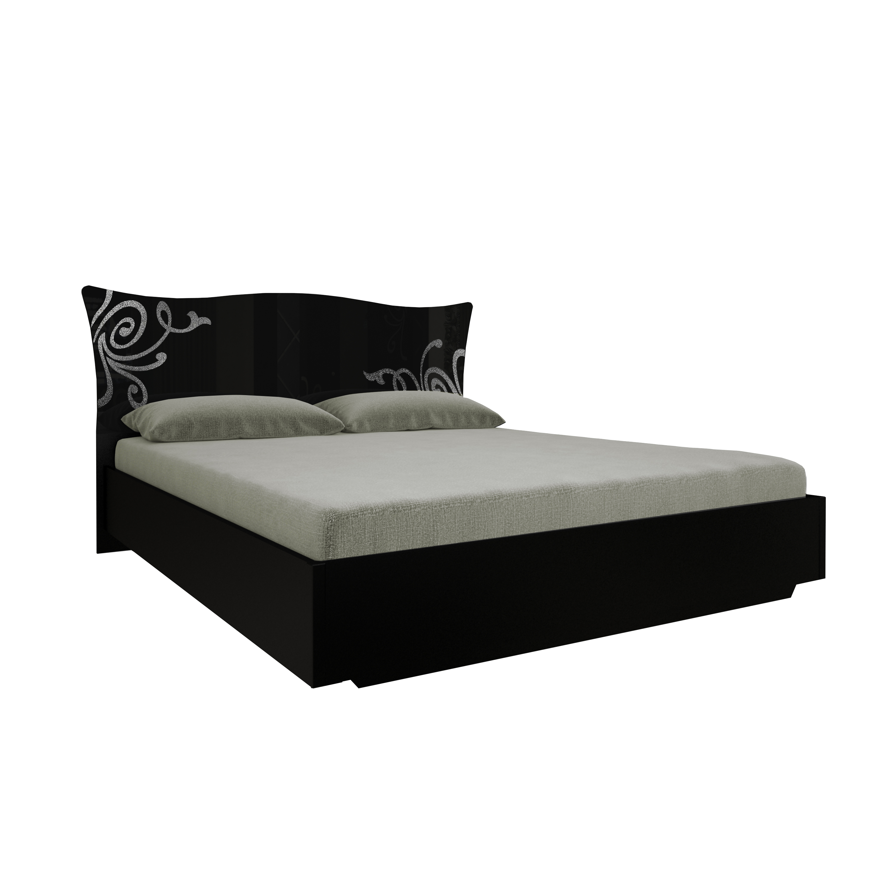 

Кровать MiroMark Bogema двуспальная Черный глянец 160х200 BG-36-BL + LM-36-ZV