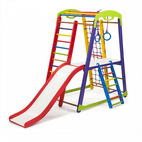 

Детский спортивный Комплекс-уголок для дома и квартиры: столик, сетка, горка, рукоход 132х85х150 см K-1 P-2