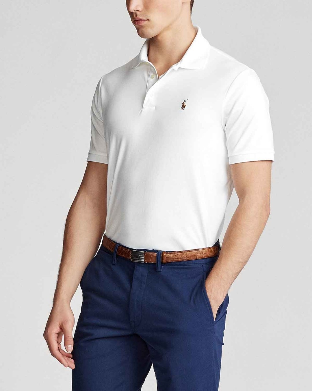 

Поло от Polo Ralph Lauren с коротким рукавом Slim Fit Soft Touch,белый,710713130003, p. L