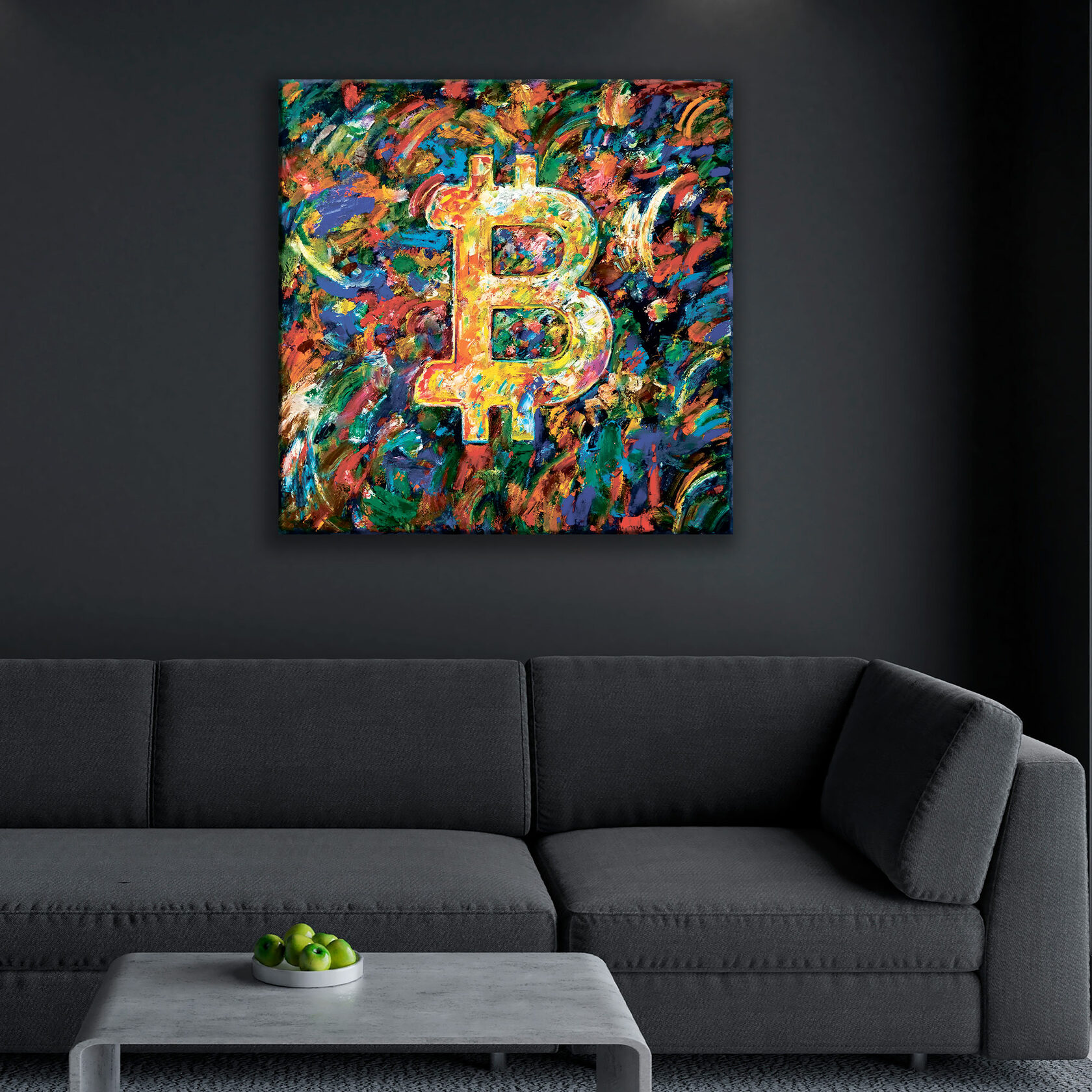 

Картина на холсте Bitcoin 100х100 см (Артикул 62)
