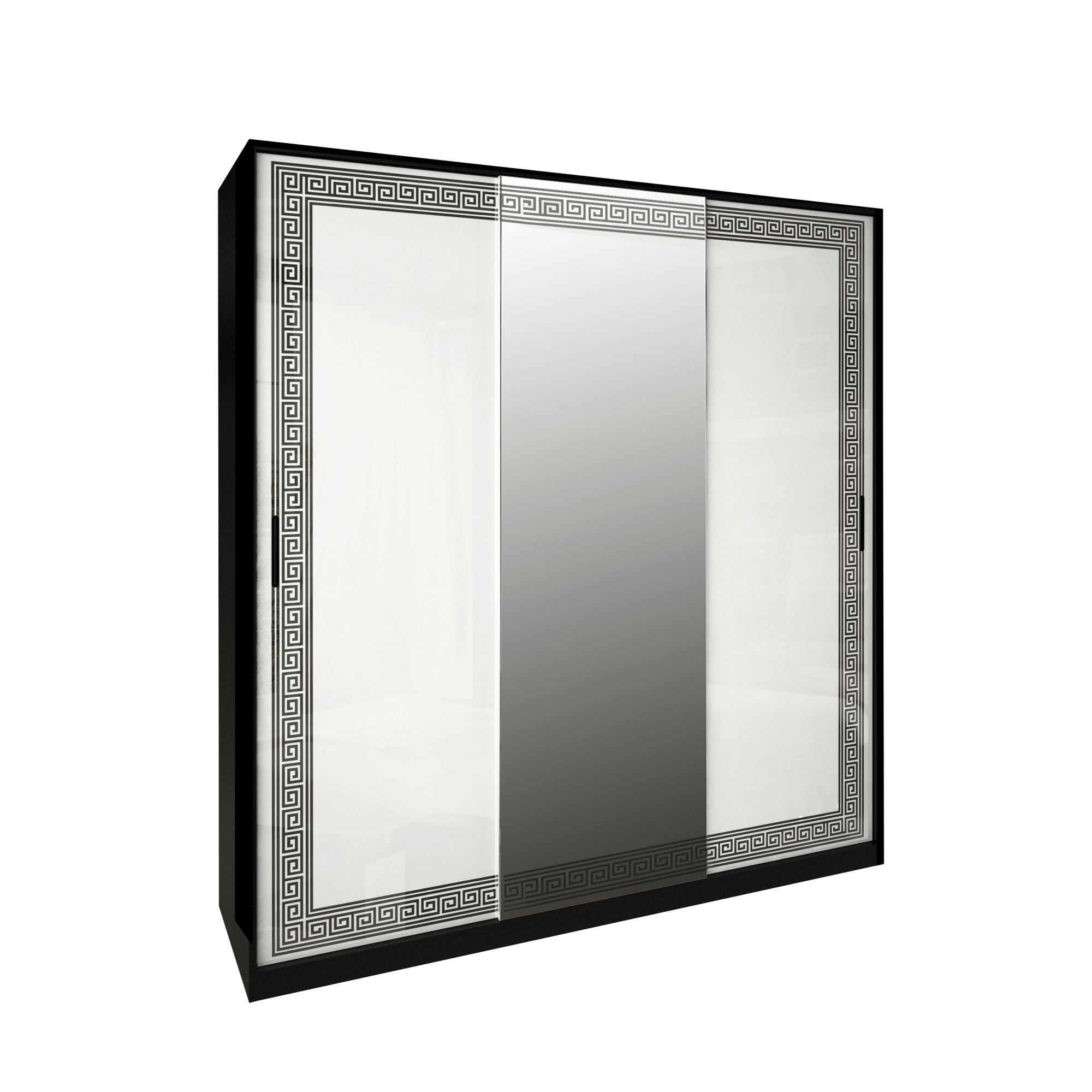 

Шкаф-купе MiroMark Viola 2.0 Белый глянец/Черный мат Двухдверный VL-20-WB + OP-12-WB