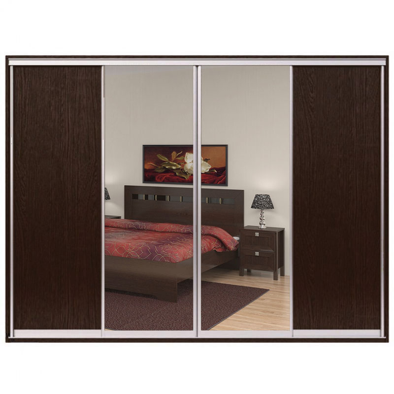 

Шкаф-купе Zevs Четырехдверный ДСП+Зеркало 320х60х240 орех швейцарский