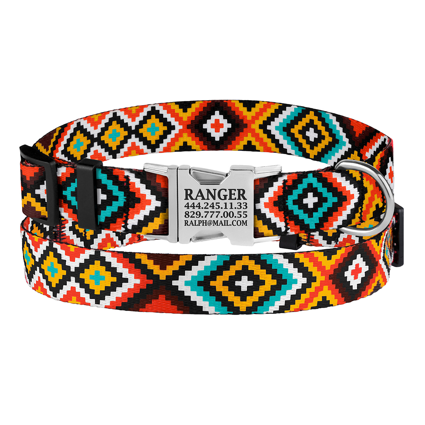 

Ошейник для Собак BronzeDog Urban Гуцульский Нейлоновый с Металлической Пряжкой и Гравировкой Оранжевый 16 мм 25-33 см (32/1375)