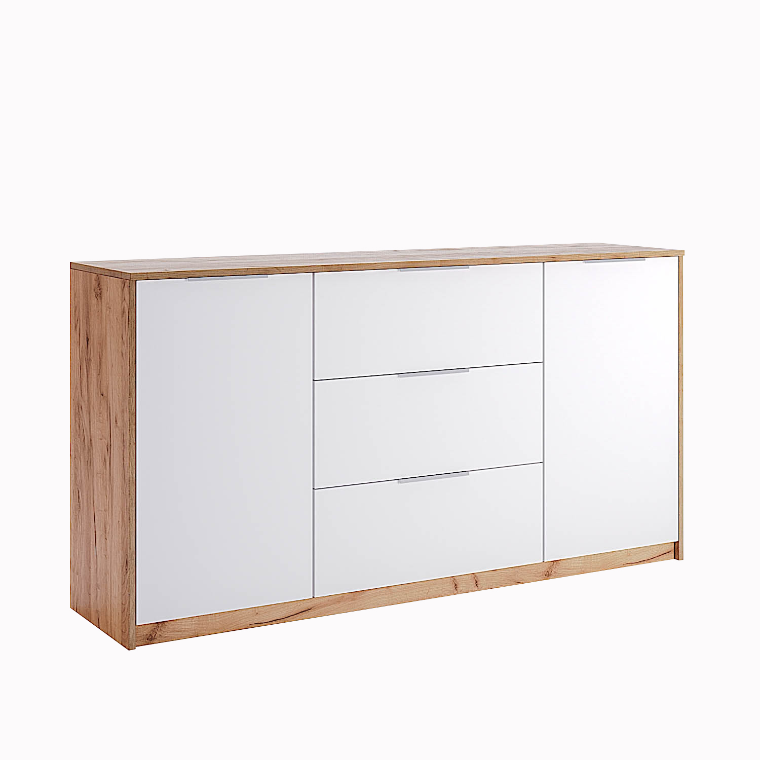 

Комод MiroMark Асти двухдверный дуб крафт/белый AS-167-WB