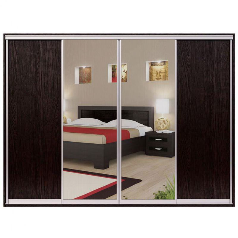 

Шкаф-купе Zevs Четырехдверный ДСП+Зеркало 240х45х240 венге