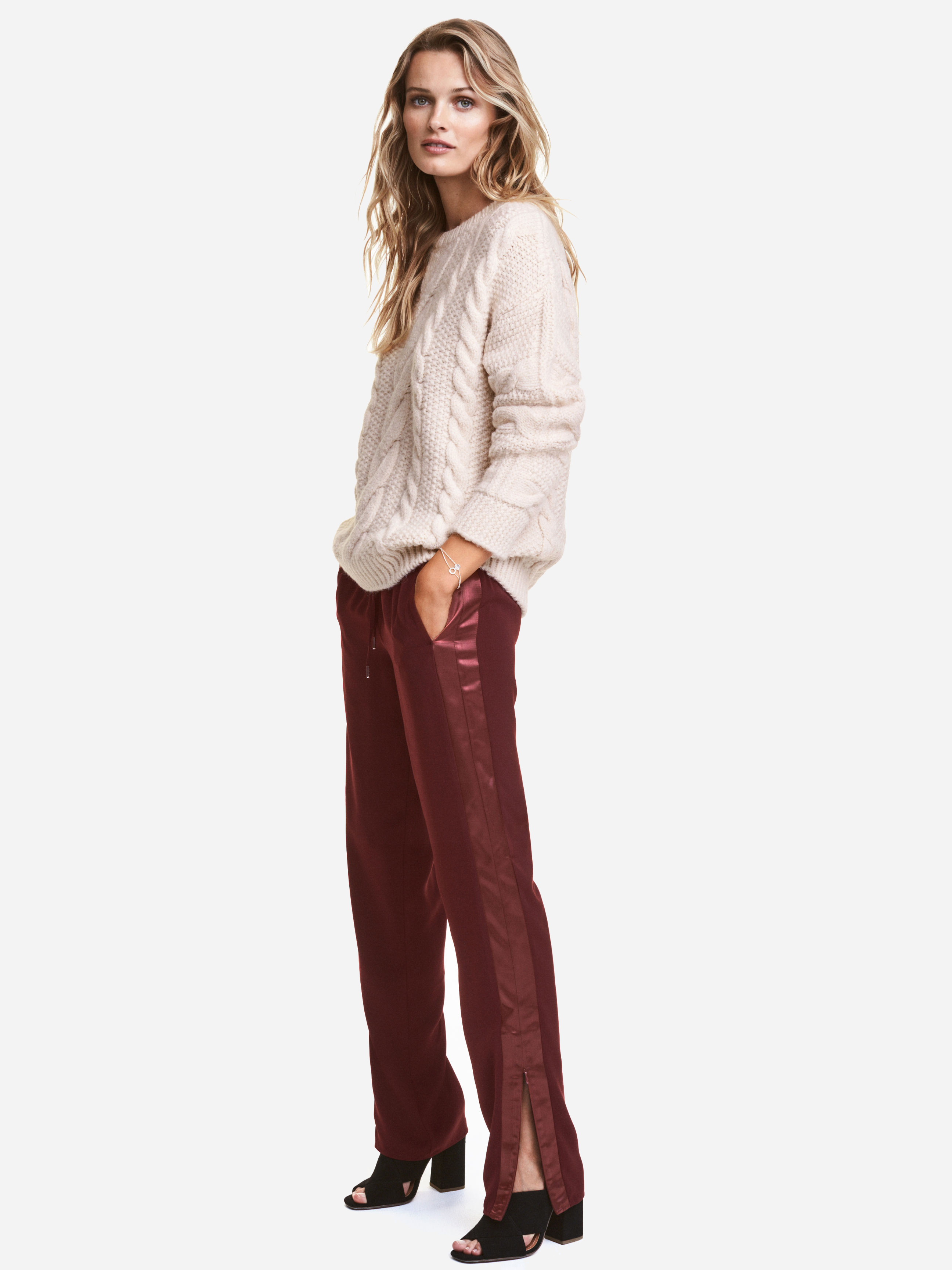 

Брюки H&M 4294474-ACUK 34 Бордовые