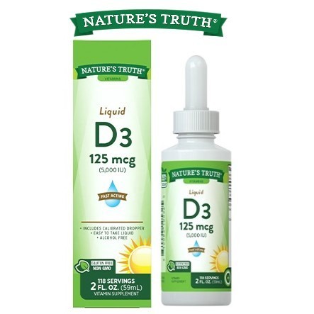 

Жидкий витамин Д3 Nature's Truth Liquid D3 125 мкг (5000 IU) 59 мл 1506