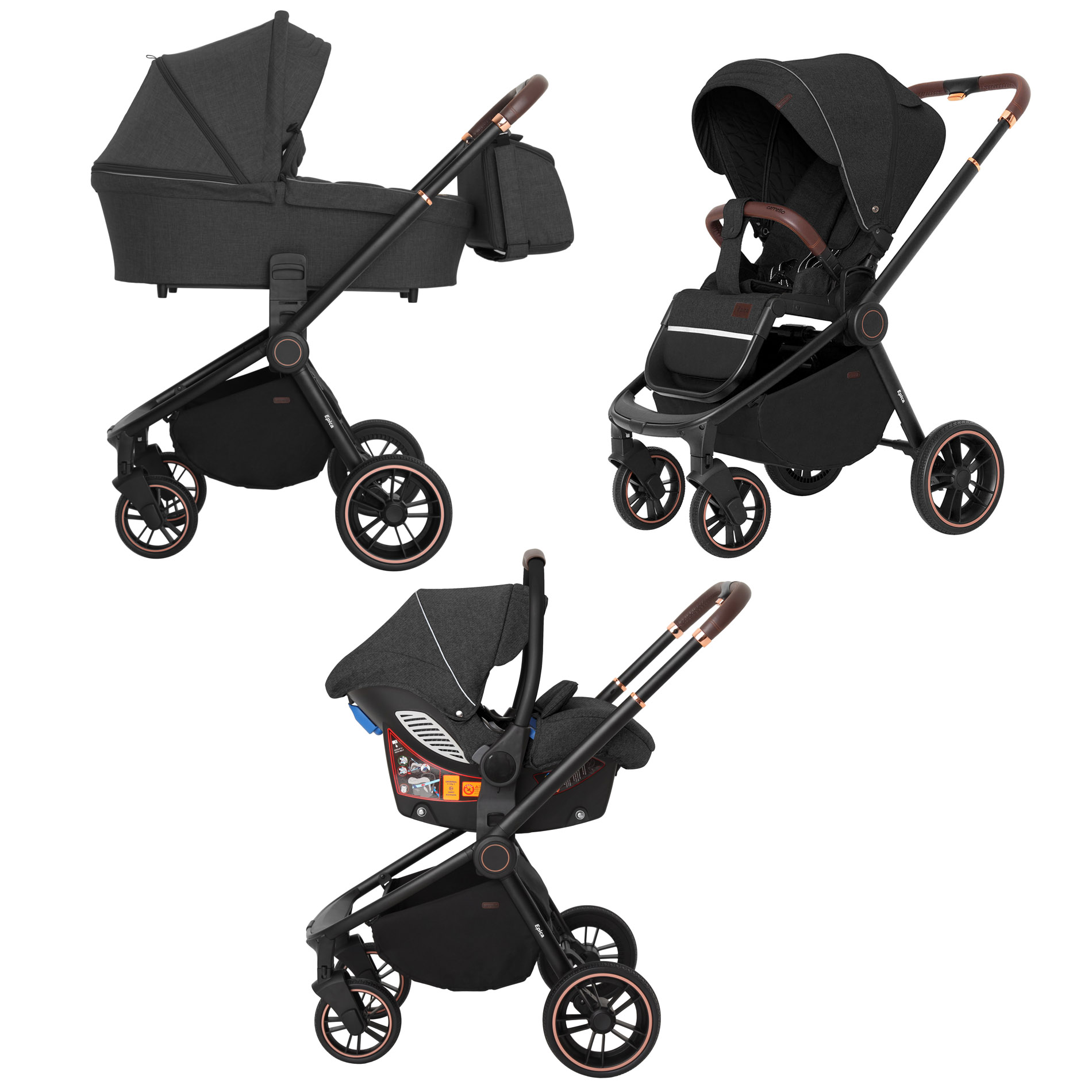 

Коляска 3 в 1 CARRELLO Epica CRL-8511/1 (3in1) Iron Grey (bc-343179)