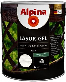 

ALPINA LASUR-GEL тонкослойная лазурь для защиты деревянных фасадов - БЕЛЫЙ 0,75л.