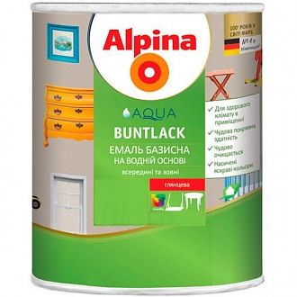 

Alpina Aqua Buntlack GL шелковисто-матовая Baza 3 - 0,75л (есть выбор цветов)