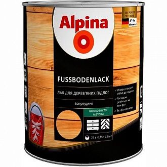 

ALPINA FUSSBODENLACK лак паркетный шелковисто матовый - прозрачный 0,75 л