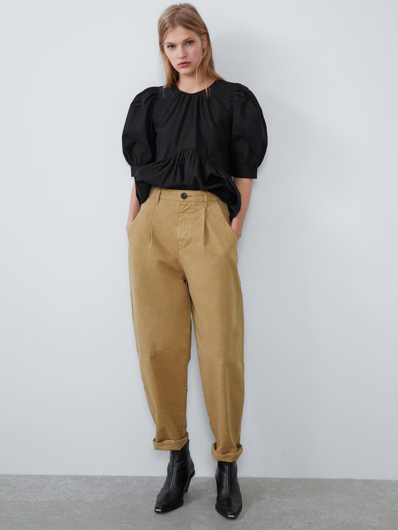 

Брюки Zara 6855/203/707-ACXI 42 Темно-бежевые