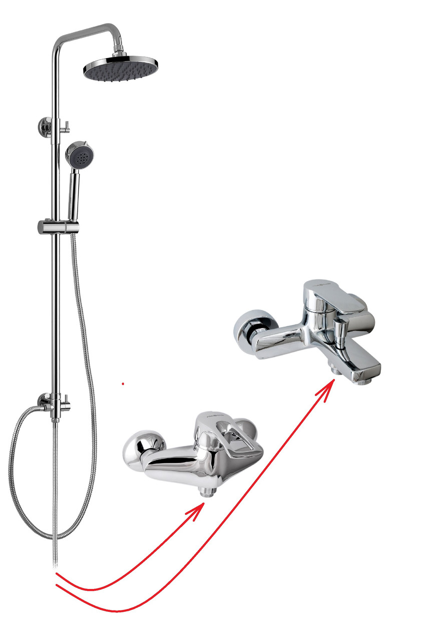 

Душевая система (колонна/стойка) с возможностью подключения к смесителю