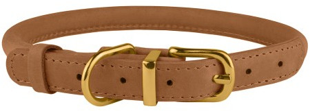 

Шкіряний Круглий Нашийник для Собак BronzeDog Premium Crazy світло-коричневий, М 9 мм 30-40 см