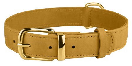 

Шкіряний Нашийник для Собак BronzeDog Crazy гірчичний, L 25 мм 38-49 см